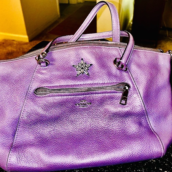 Coach Purple Leather Authentic Handbag - Like New - Picture 16 of 16